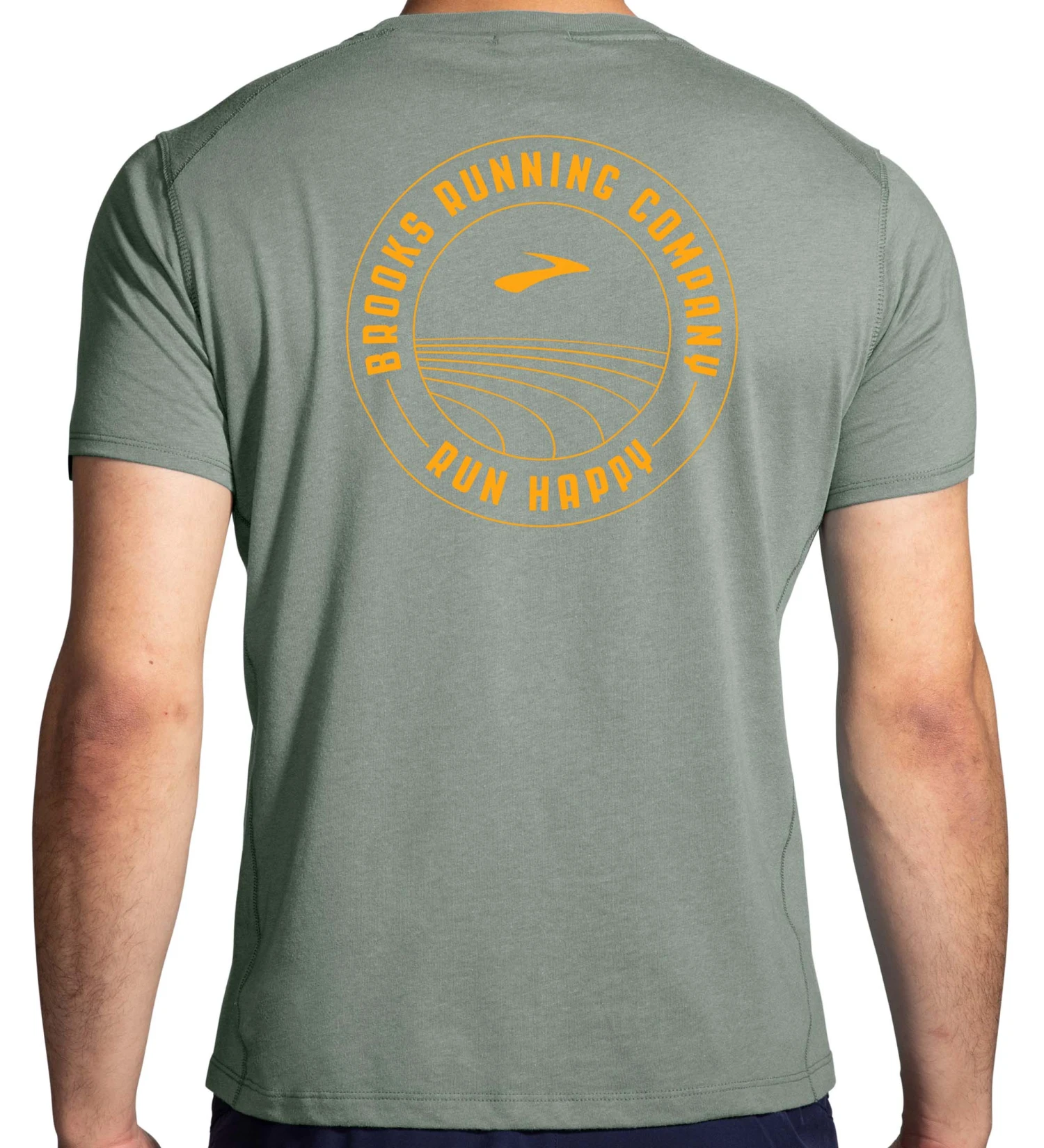 Brooks | Men's Distance Short Sleeve 2.0 - Pebble - Image 2