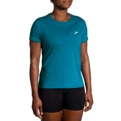 Brooks | Women's Distance Short Sleeve 2.0 - Heather Lagoon