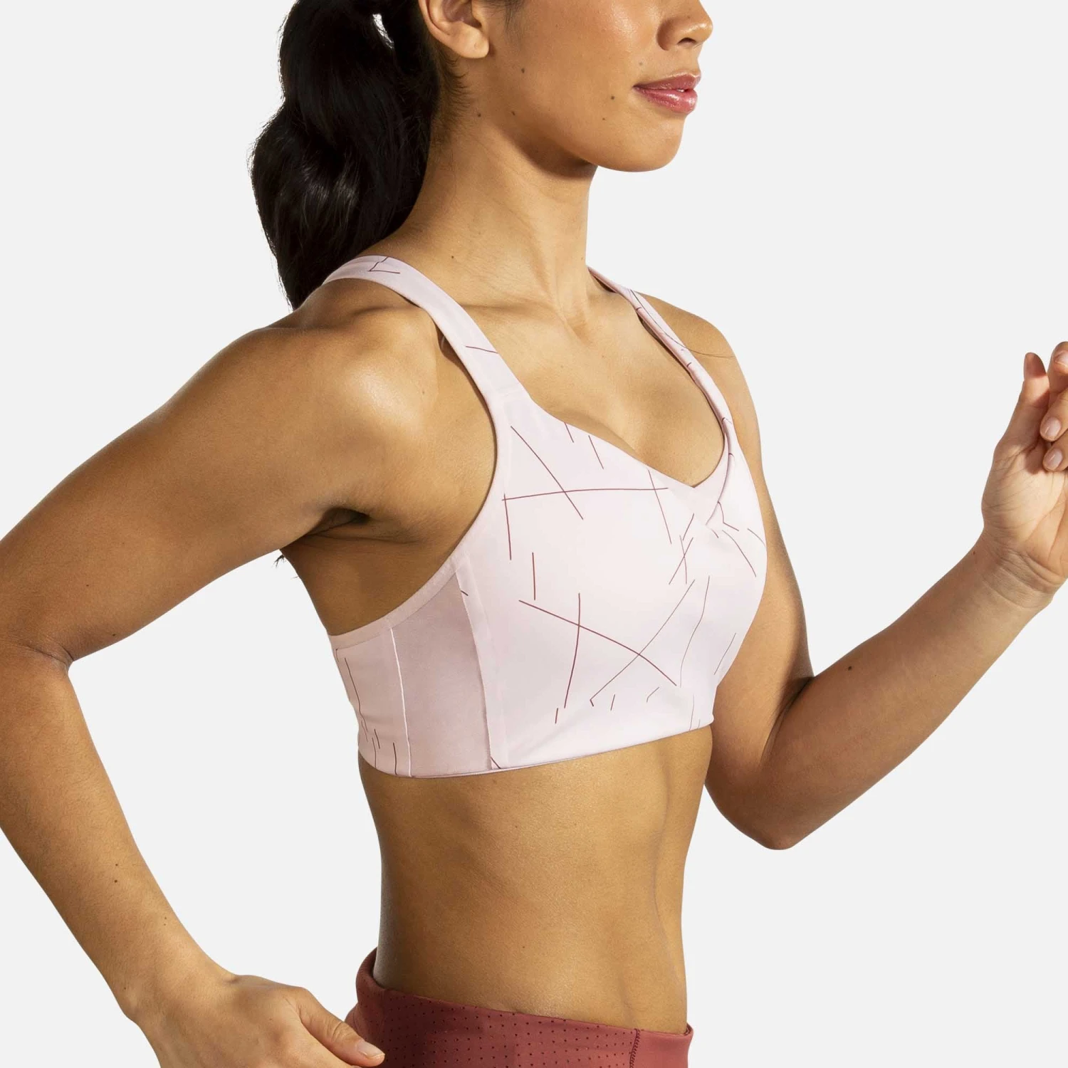 Brooks | Women's Drive Convertible Run Bra - Pink - Image 2