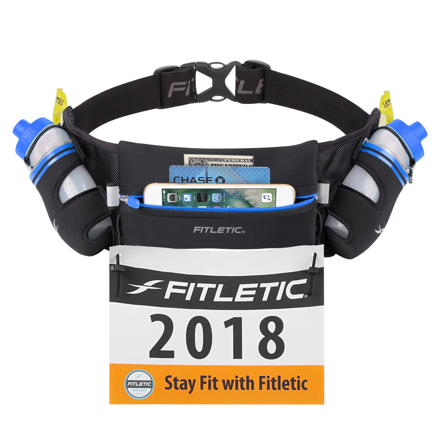 Fitletic | Unisex Hydra Running Waistpack - Black