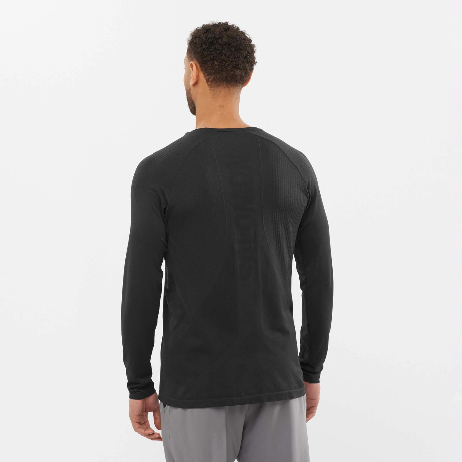 Salomon | Men's Sense Aero Long Sleeve Tee - Deep Black - Image 2